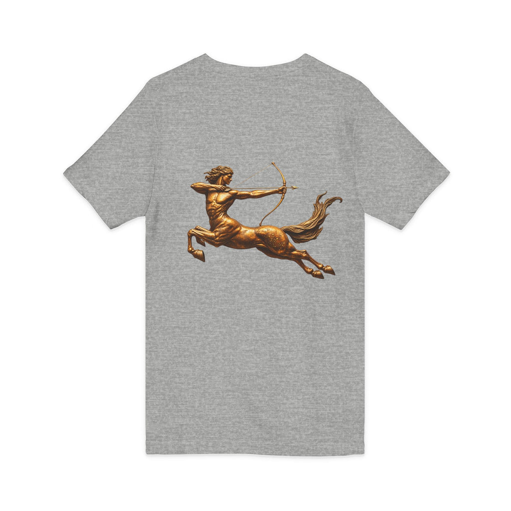 V-neck T-shirt with archer centaur graphic