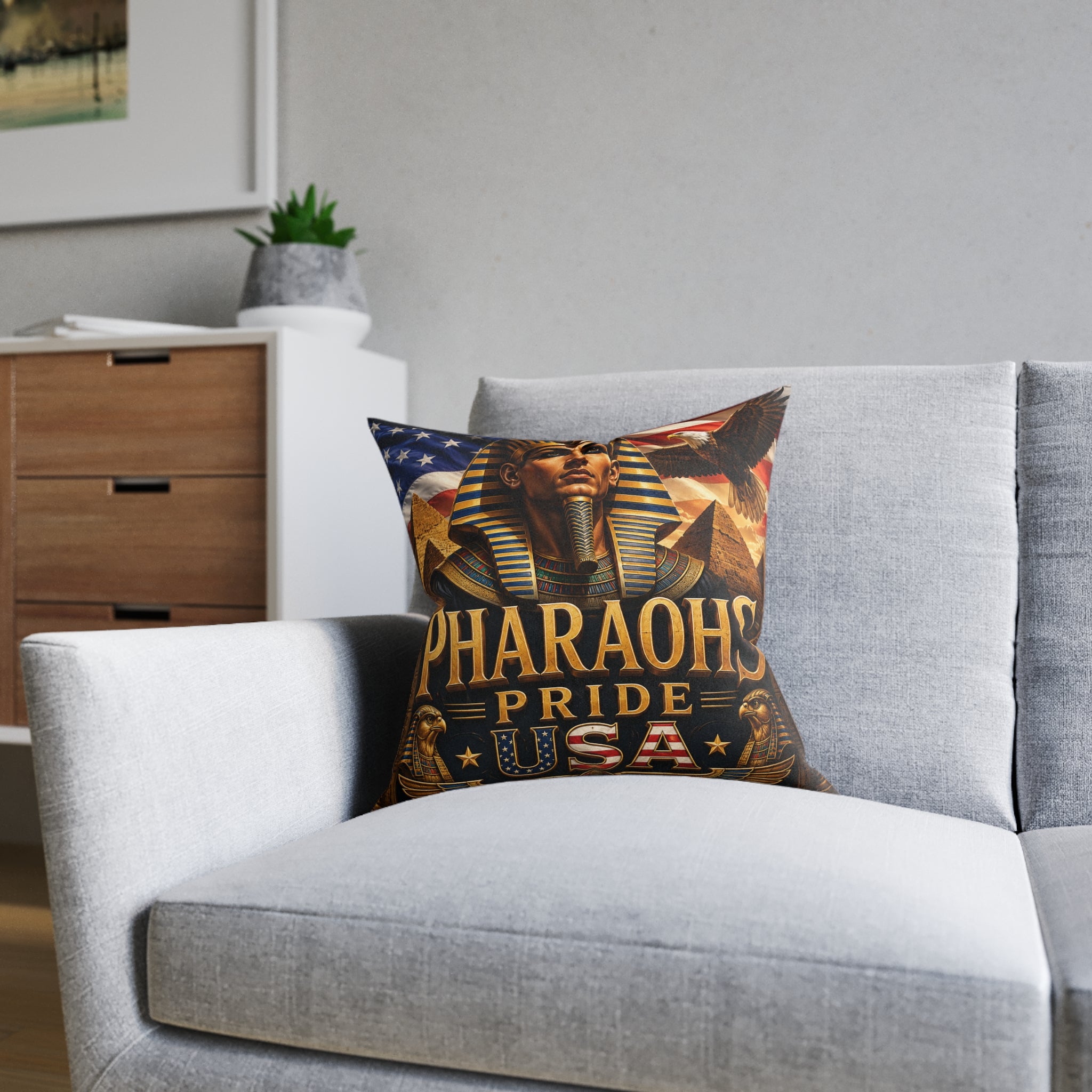 Pharaohs Pride USA Egyptian-American Decorative Pillow