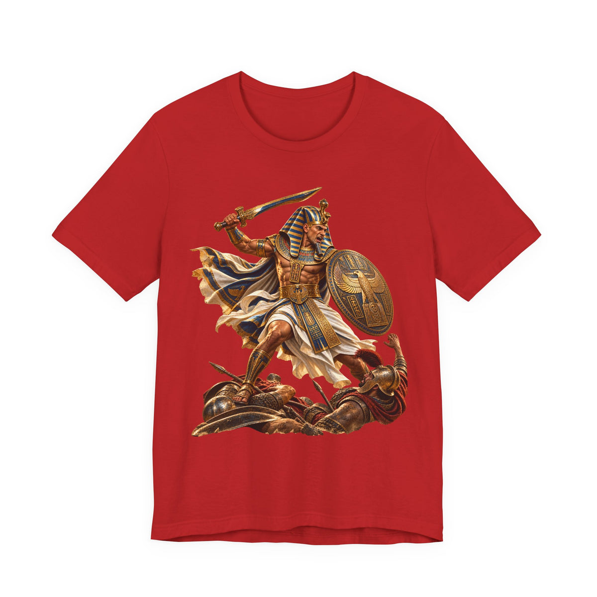 Egyptian Pharaoh Warrior T-Shirt — Ancient Battle Graphic Tee Printify