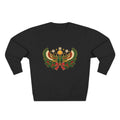Egyptian Scarab Holiday Sweatshirt — Festive Scarab & Wreath Crewneck Printify