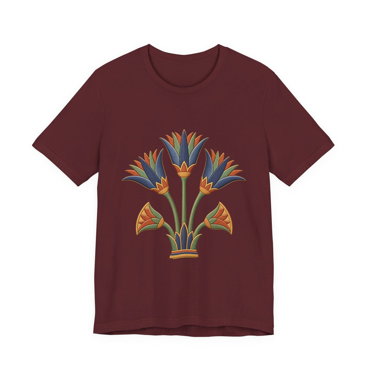 Egyptian Lotus T-Shirt — Vintage Floral Heritage Graphic Tee Printify