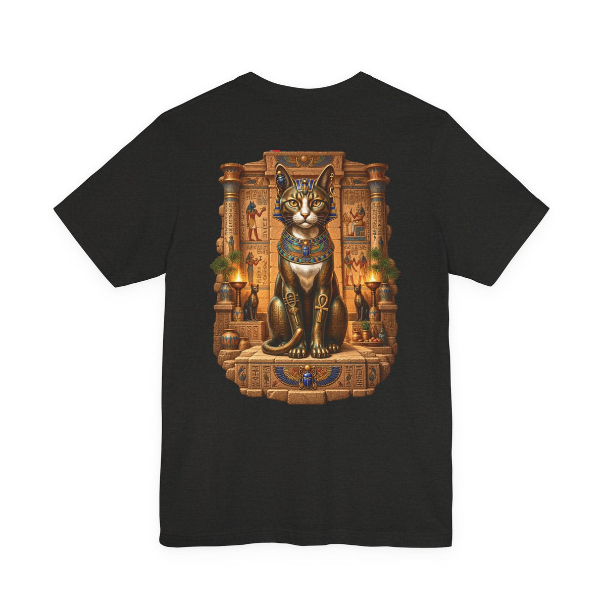 Egyptian Cat Graphic Tee — Ancient Egyptian Temple Pharaonic Cat T-Shirt Printify