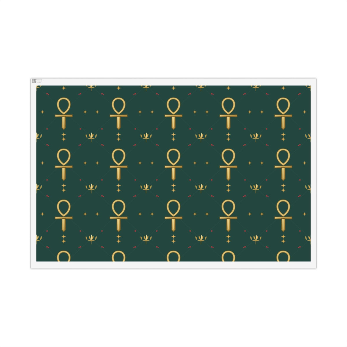 Golden Ankh Christmas Wrapping Paper | Egyptian Heritage Gift Wrap Printify