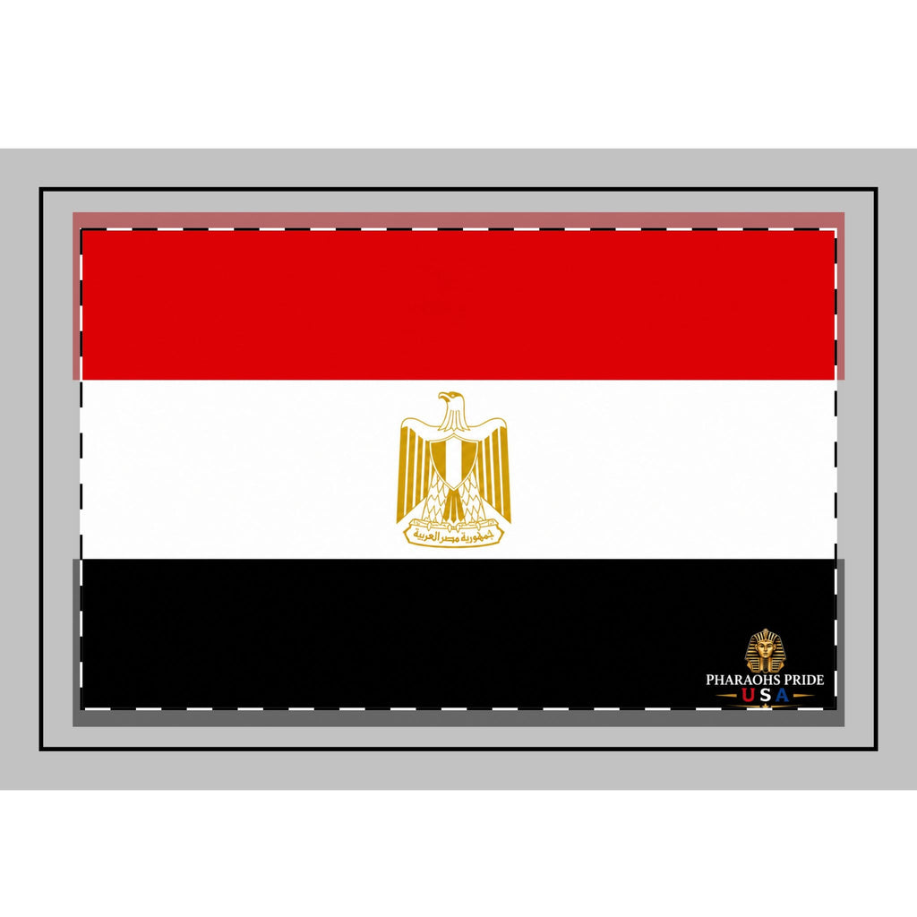 Pharaohs Pride USA Egypt hand flag in red, white, black with gold eagle, lightweight and portable for events