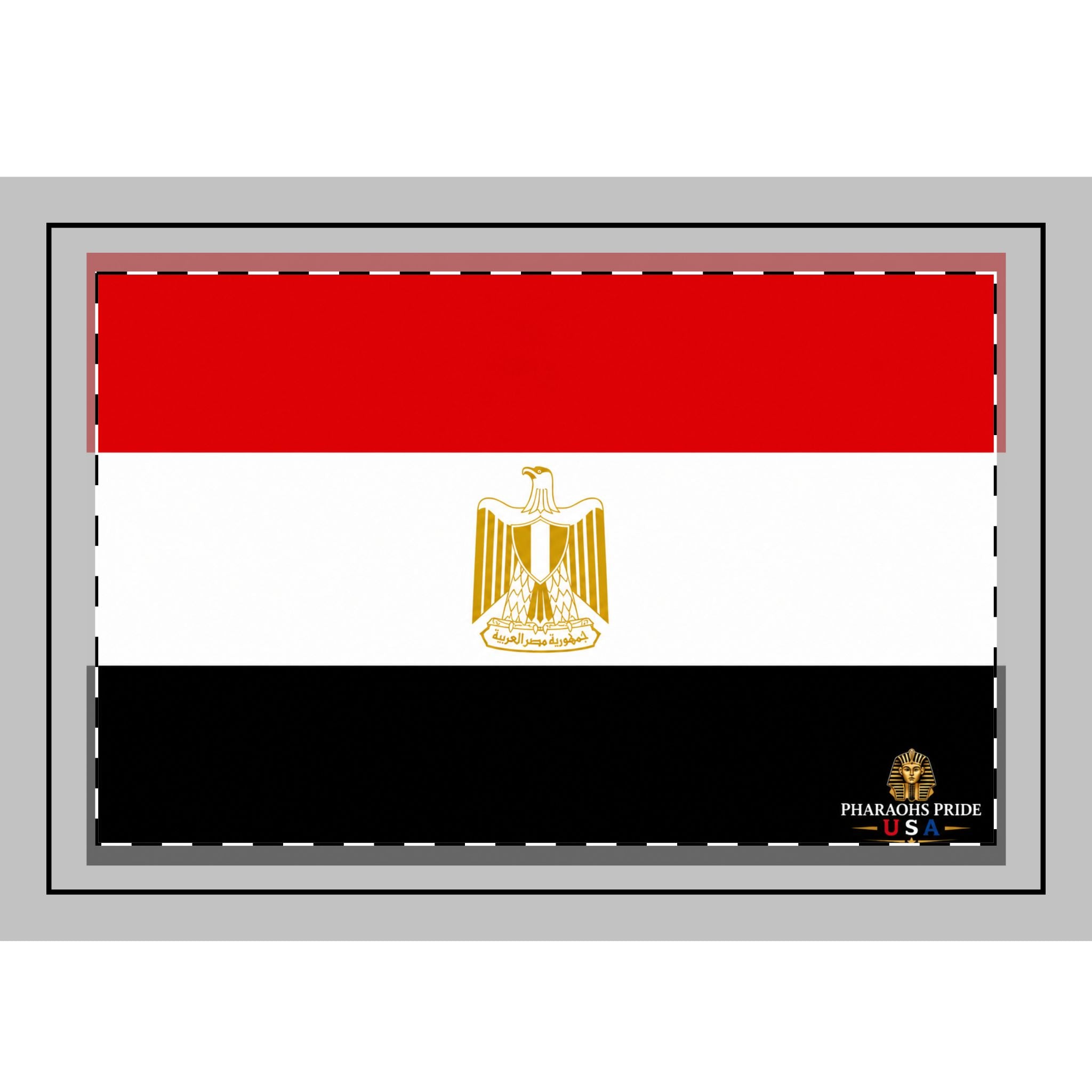 Pharaohs Pride USA Egypt hand flag in red, white, black with gold eagle, lightweight and portable for events
