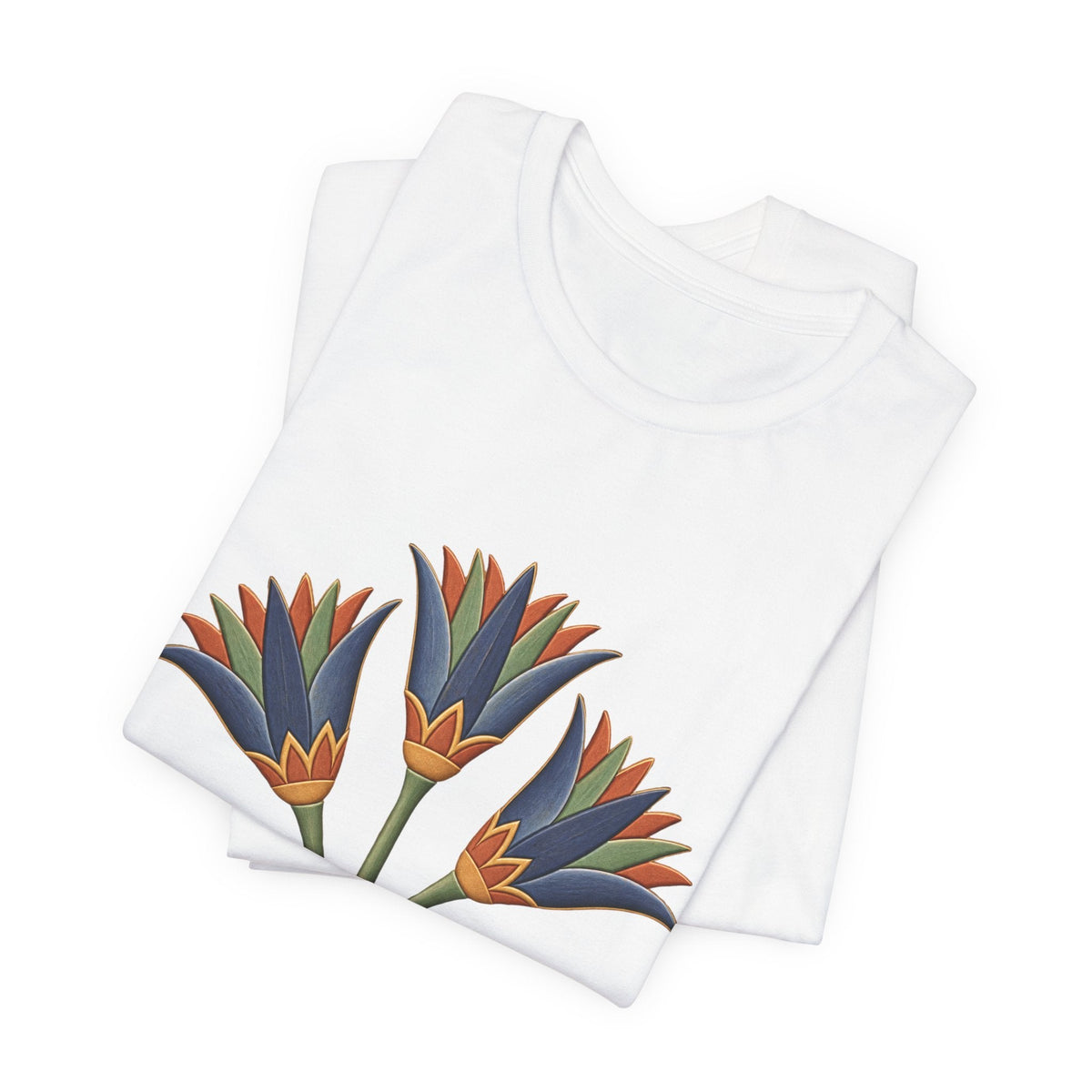 Egyptian Lotus T-Shirt — Vintage Floral Heritage Graphic Tee Printify