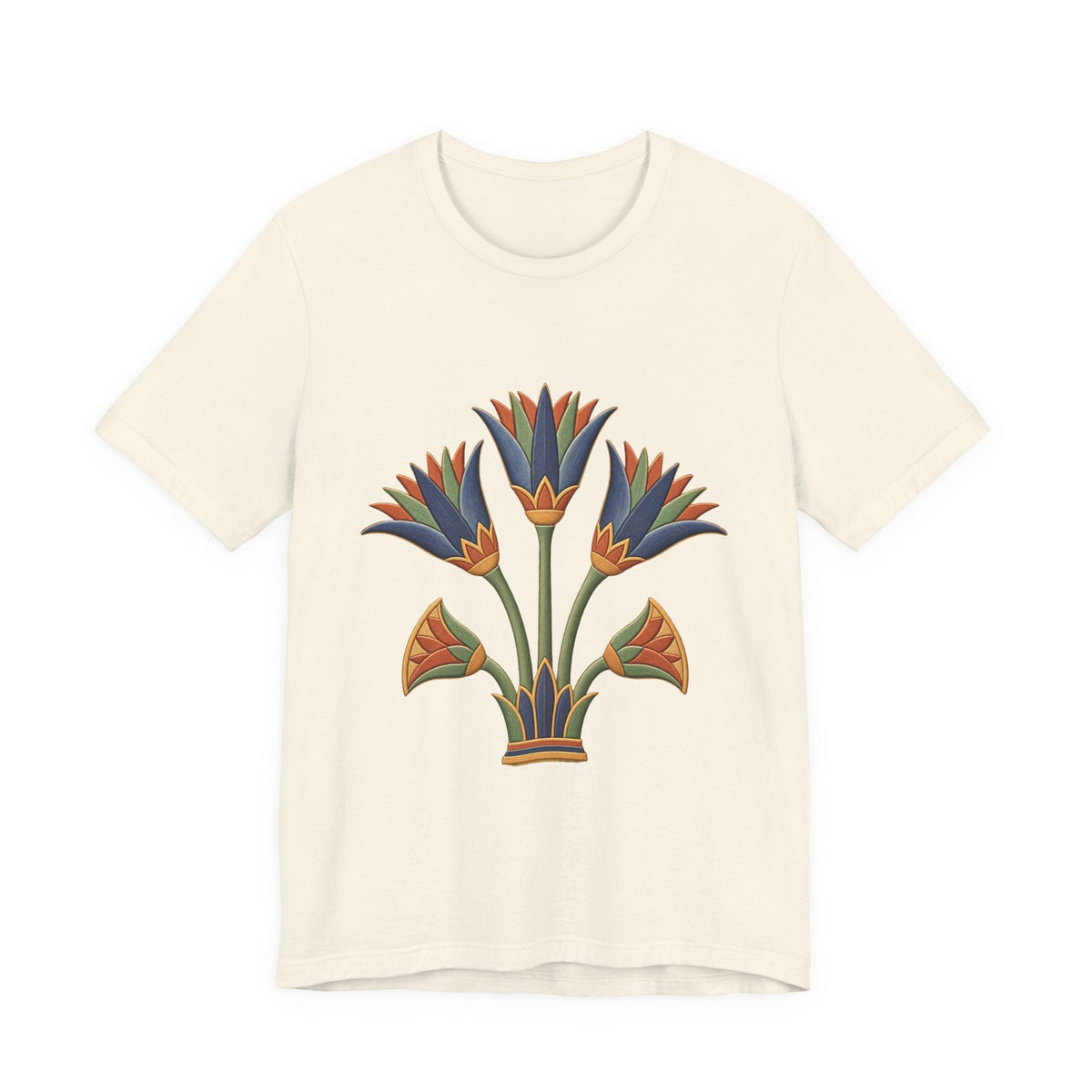 Egyptian Lotus T-Shirt — Vintage Floral Heritage Graphic Tee Printify