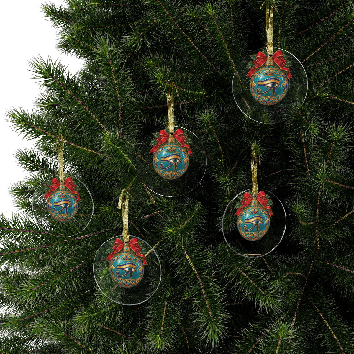 Egyptian Eye of Horus Christmas Ornament, Acrylic Ornament Printify