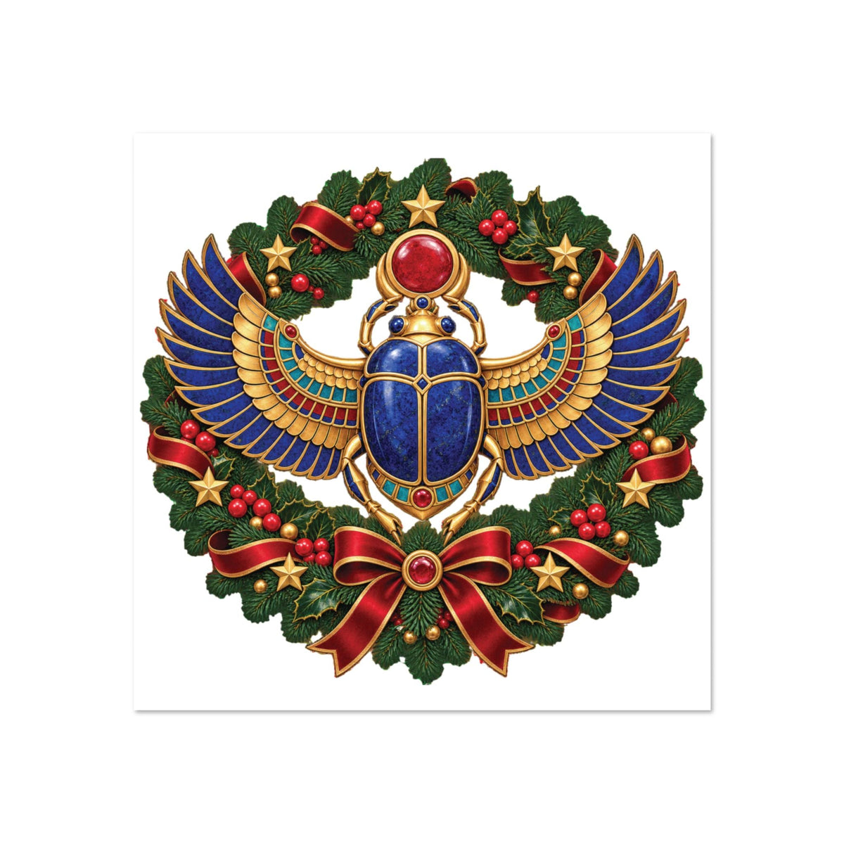 Egyptian Scarab Wreath Peel and Stick Wallpaper Printify