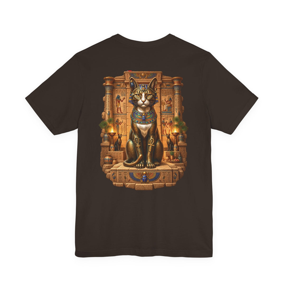Egyptian Cat Graphic Tee — Ancient Egyptian Temple Pharaonic Cat T-Shirt Printify