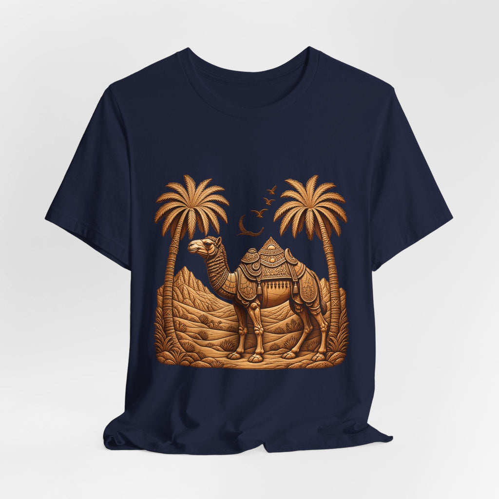 Camel Oasis T-Shirt — Egyptian Desert Palm Graphic Tee Printify