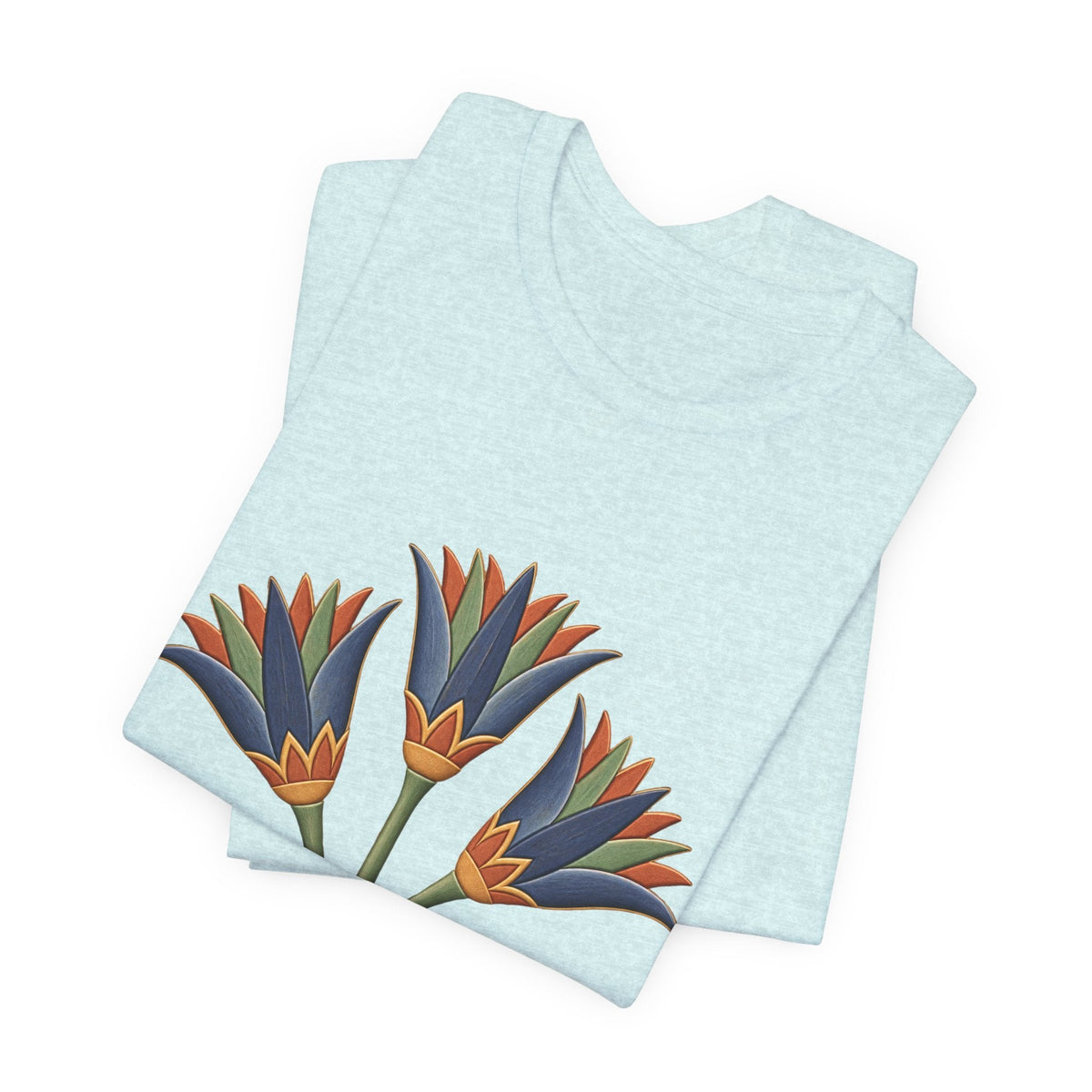 Egyptian Lotus T-Shirt — Vintage Floral Heritage Graphic Tee Printify