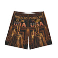 Men's Pharaohs Pride USA Egyptian heritage all-over-print beach shorts with relaxed fit and side pockets