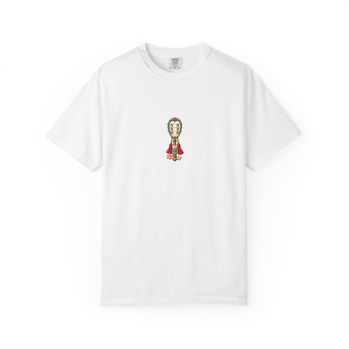 Egyptian Sistrum Christmas T-Shirt — Festive Rattle & Stars Printify
