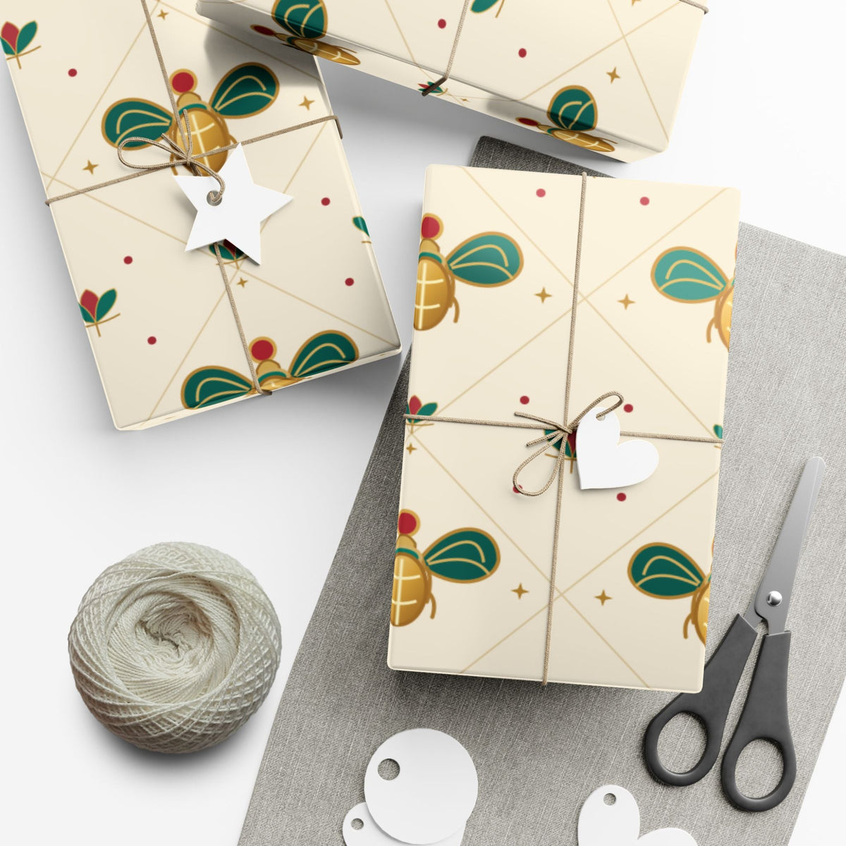 Egyptian Scarab Christmas Wrapping Paper | Egyptian Heritage Gift Wrap Printify