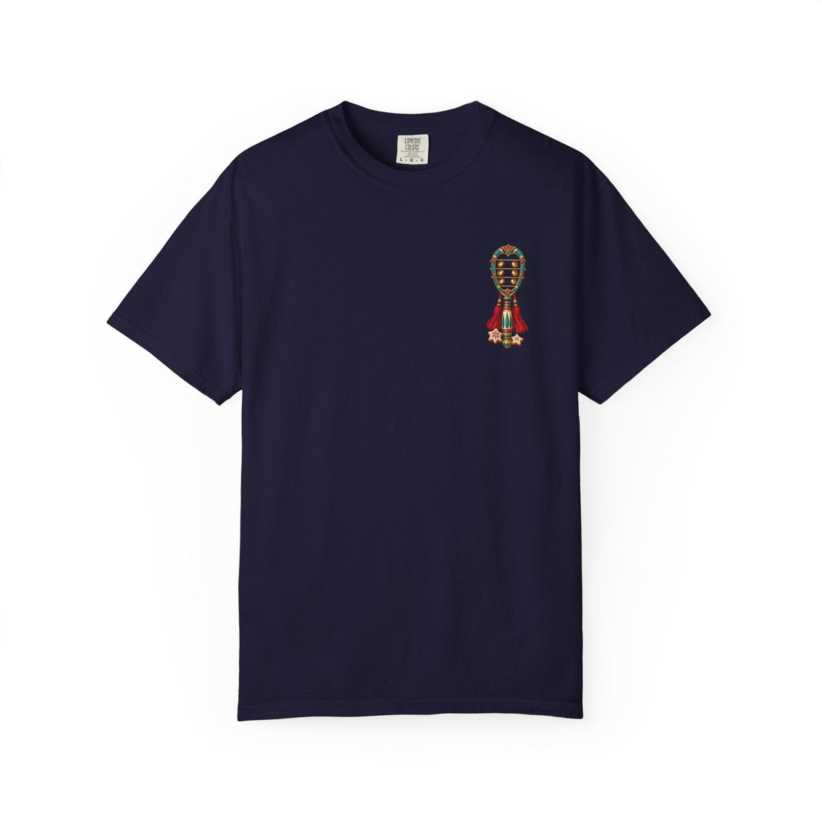 Egyptian Sistrum Christmas T-Shirt — Festive Rattle & Stars Printify