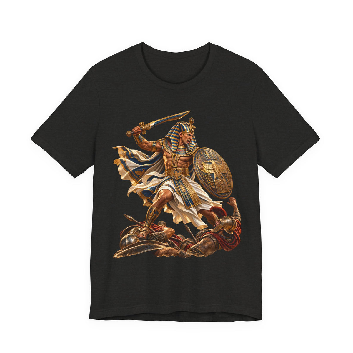 Egyptian Pharaoh Warrior T-Shirt — Ancient Battle Graphic Tee Printify