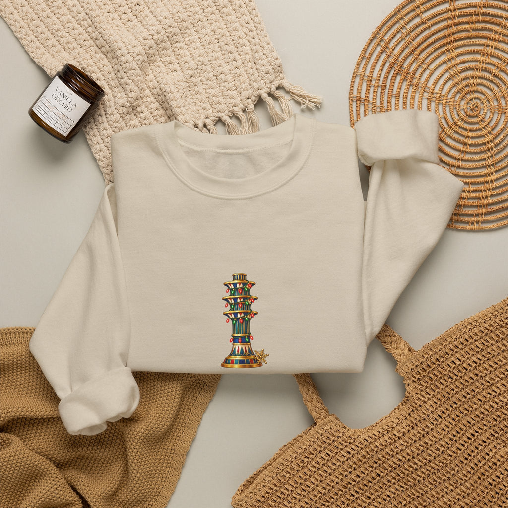 Egyptian Festive Pillar Christmas Crewneck Sweatshirt Printify
