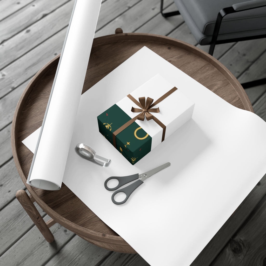 Golden Ankh Christmas Wrapping Paper | Egyptian Heritage Gift Wrap Printify