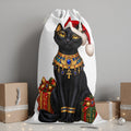 Black Cat Santa Sack | Egyptian Cat with Christmas Presents Printify