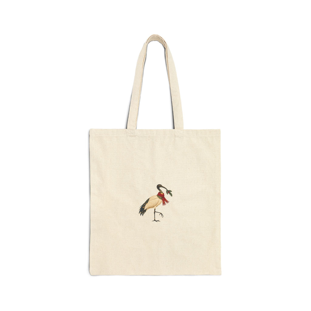 Sacred Ibis Christmas Canvas Tote — Egyptian Holiday Bird Printify