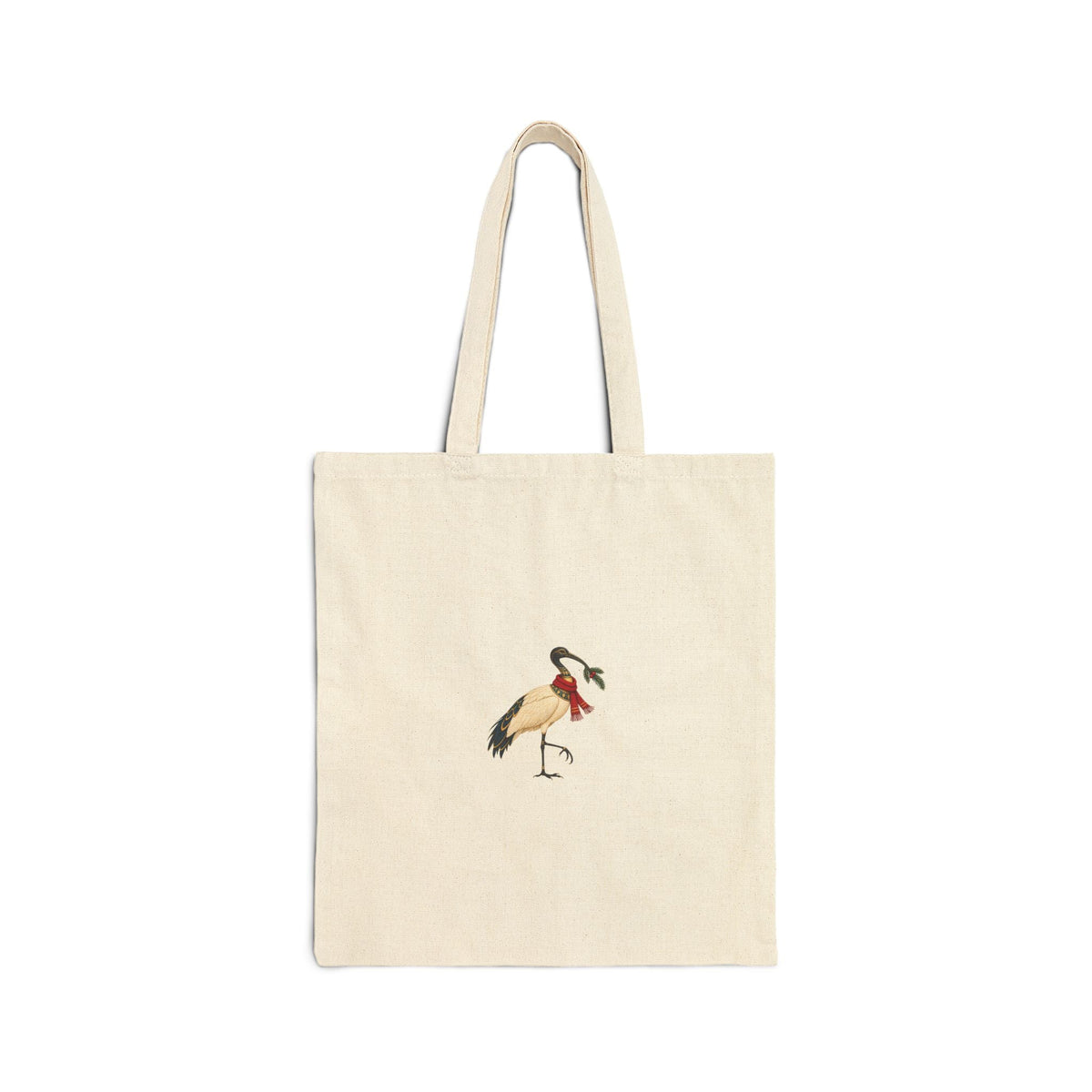 Sacred Ibis Christmas Canvas Tote — Egyptian Holiday Bird Printify
