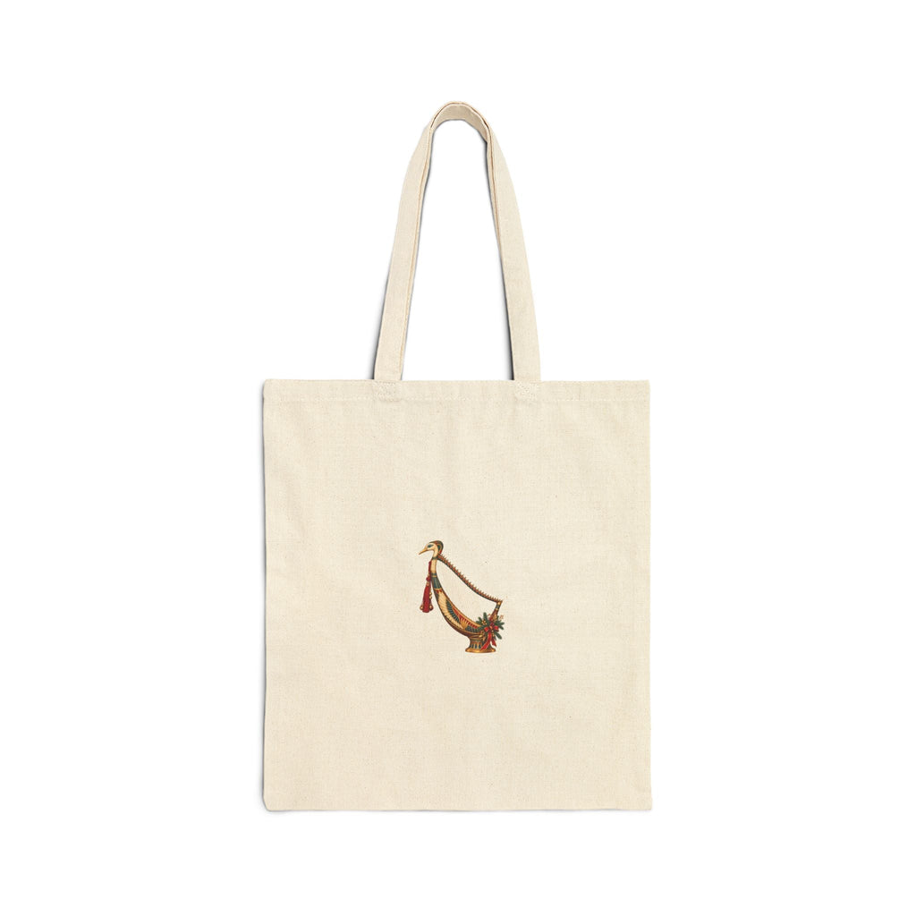 Egyptian Harp Christmas Canvas Tote — Festive Music Gift Printify