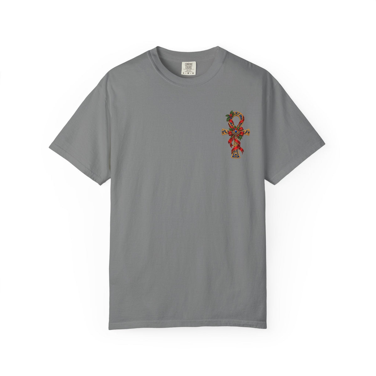 Egyptian Ankh Christmas Ribbon T-Shirt Printify
