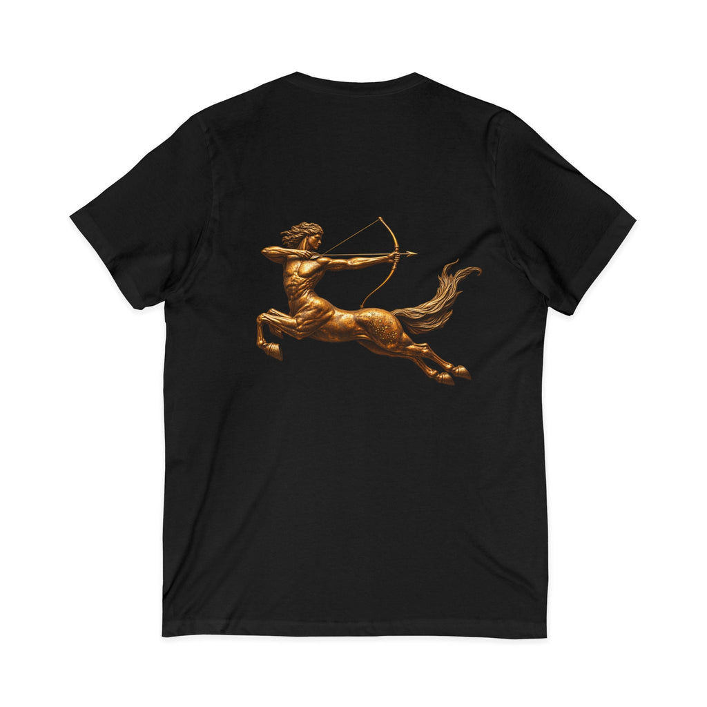 V-neck T-shirt with archer centaur graphic