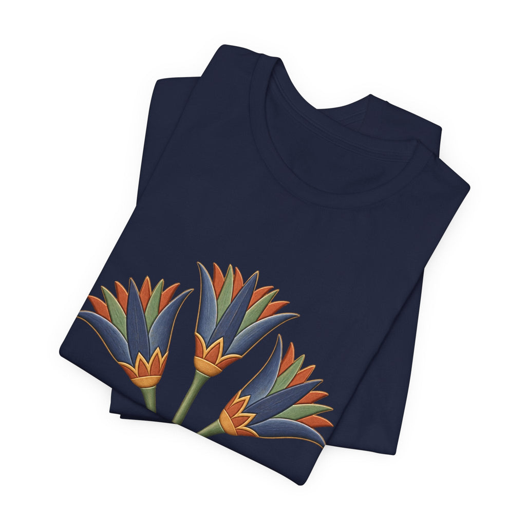 Egyptian Lotus T-Shirt — Vintage Floral Heritage Graphic Tee Printify
