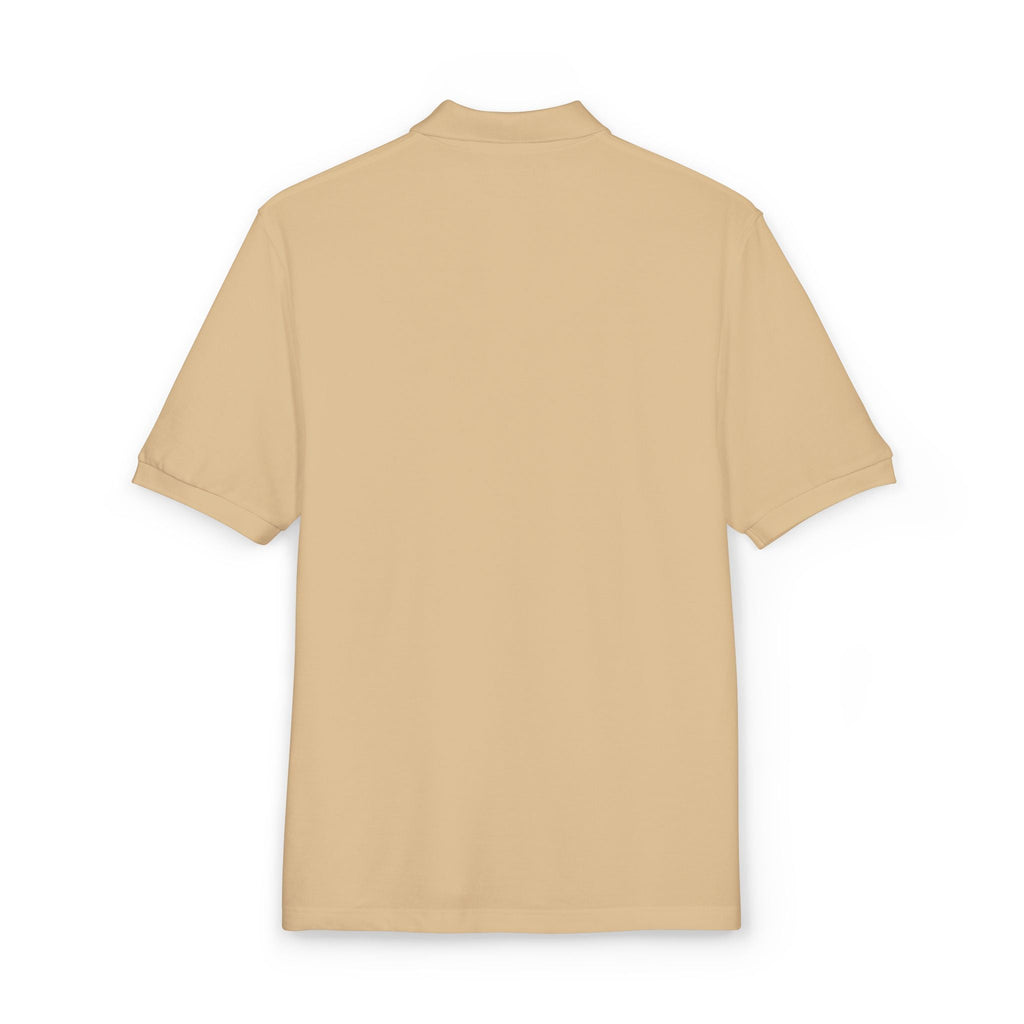 Unisex polo with gold Eye of Horus and ankh embroidery