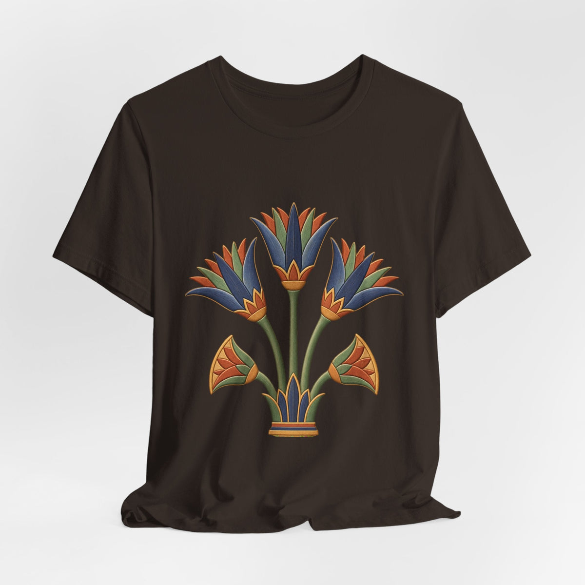 Egyptian Lotus T-Shirt — Vintage Floral Heritage Graphic Tee Printify