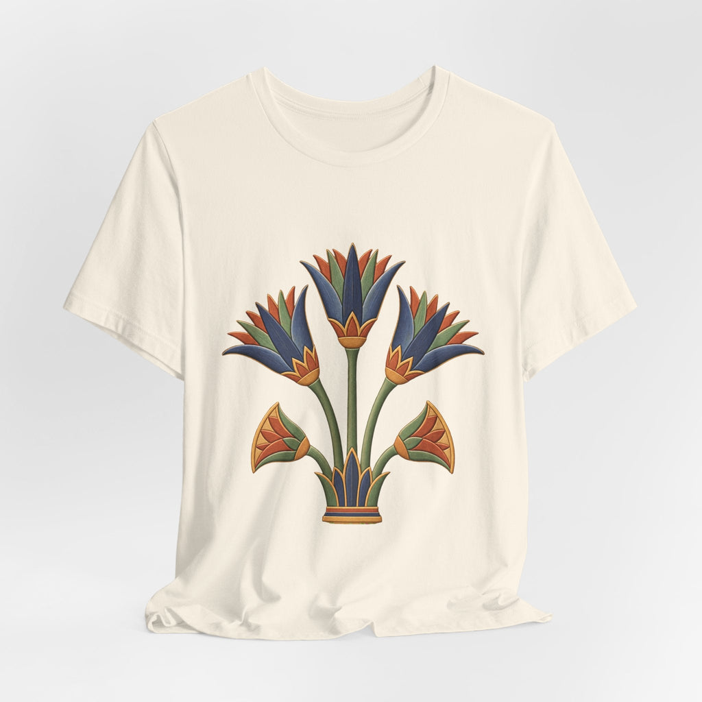 Egyptian Lotus T-Shirt — Vintage Floral Heritage Graphic Tee Printify
