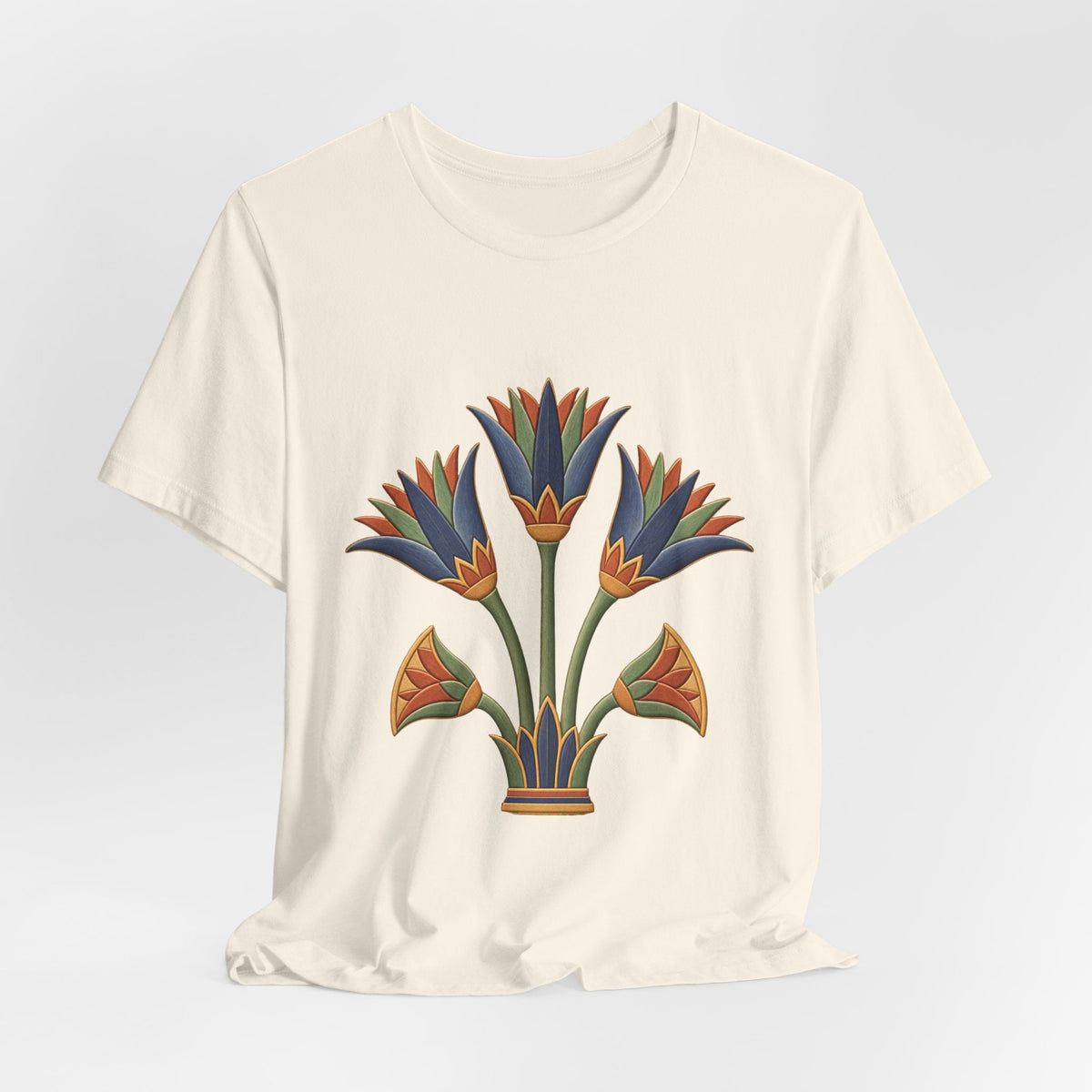 Egyptian Lotus T-Shirt — Vintage Floral Heritage Graphic Tee Printify