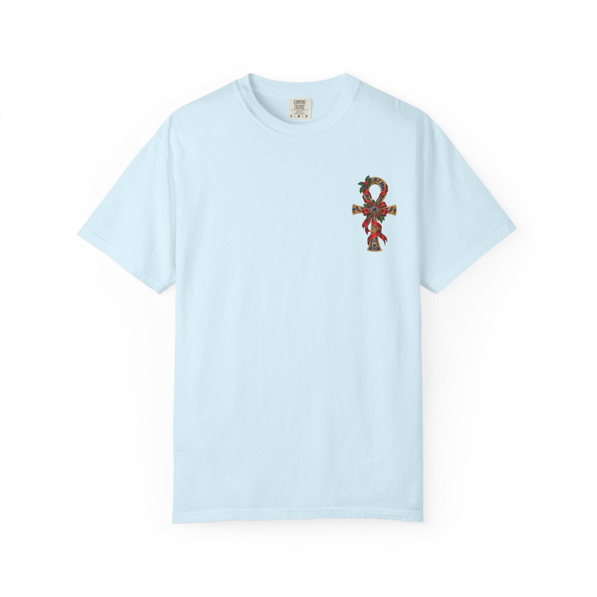 Egyptian Ankh Christmas Ribbon T-Shirt Printify