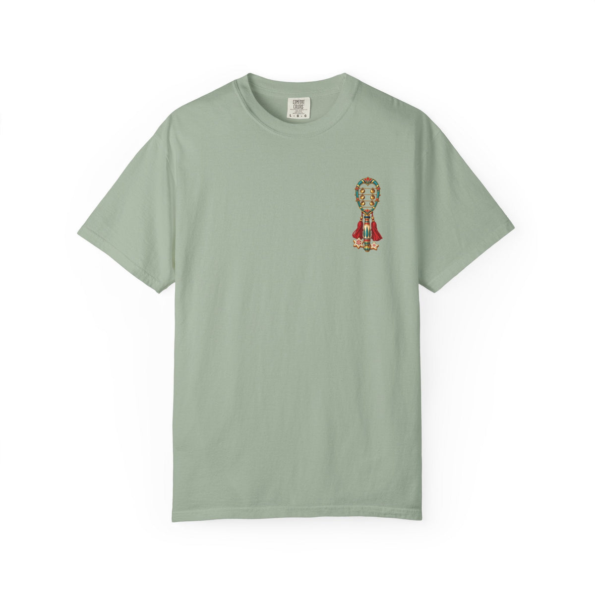 Egyptian Sistrum Christmas T-Shirt — Festive Rattle & Stars Printify
