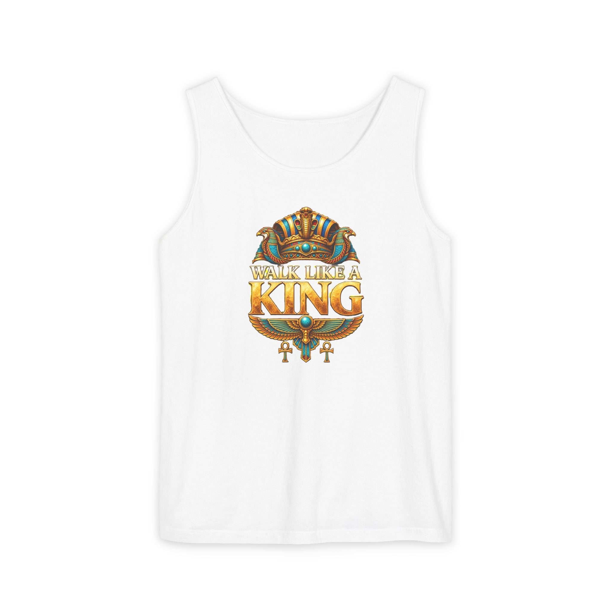 Unisex garment-dyed tank top made from 100% ring-spun US cotton with relaxed fit and eco-friendly dyes