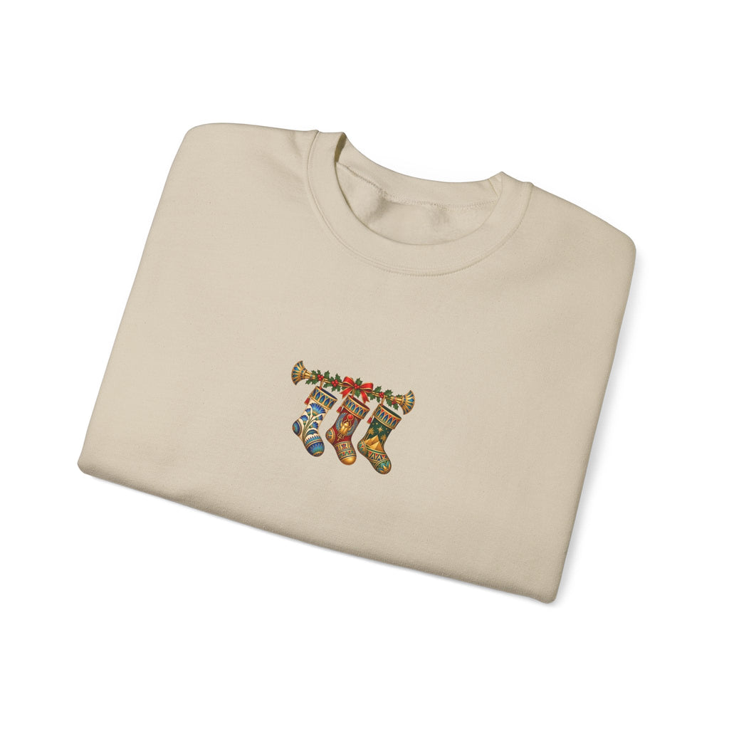 Egyptian Papyrus Christmas Stockings Crewneck Sweatshirt Printify