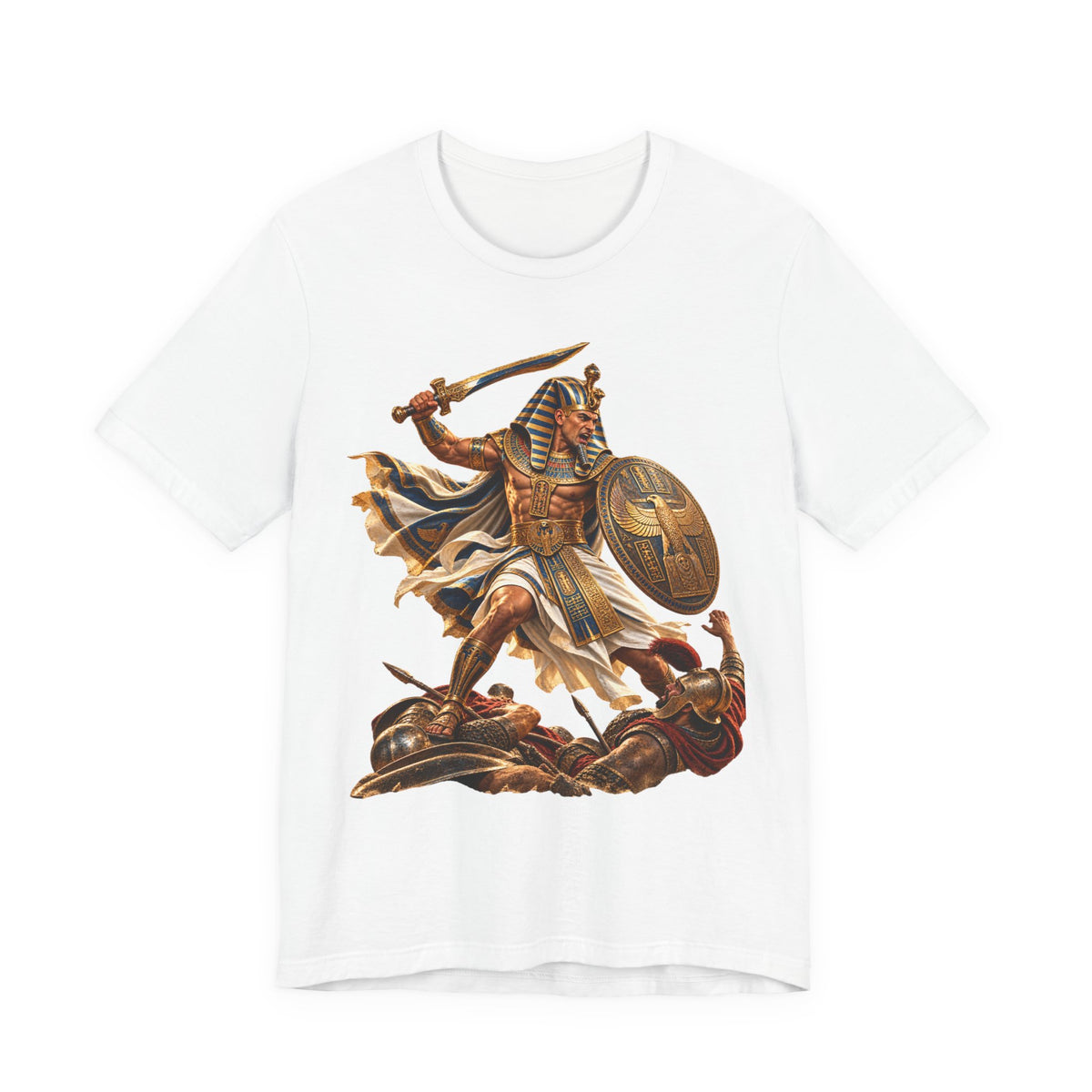 Egyptian Pharaoh Warrior T-Shirt — Ancient Battle Graphic Tee Printify
