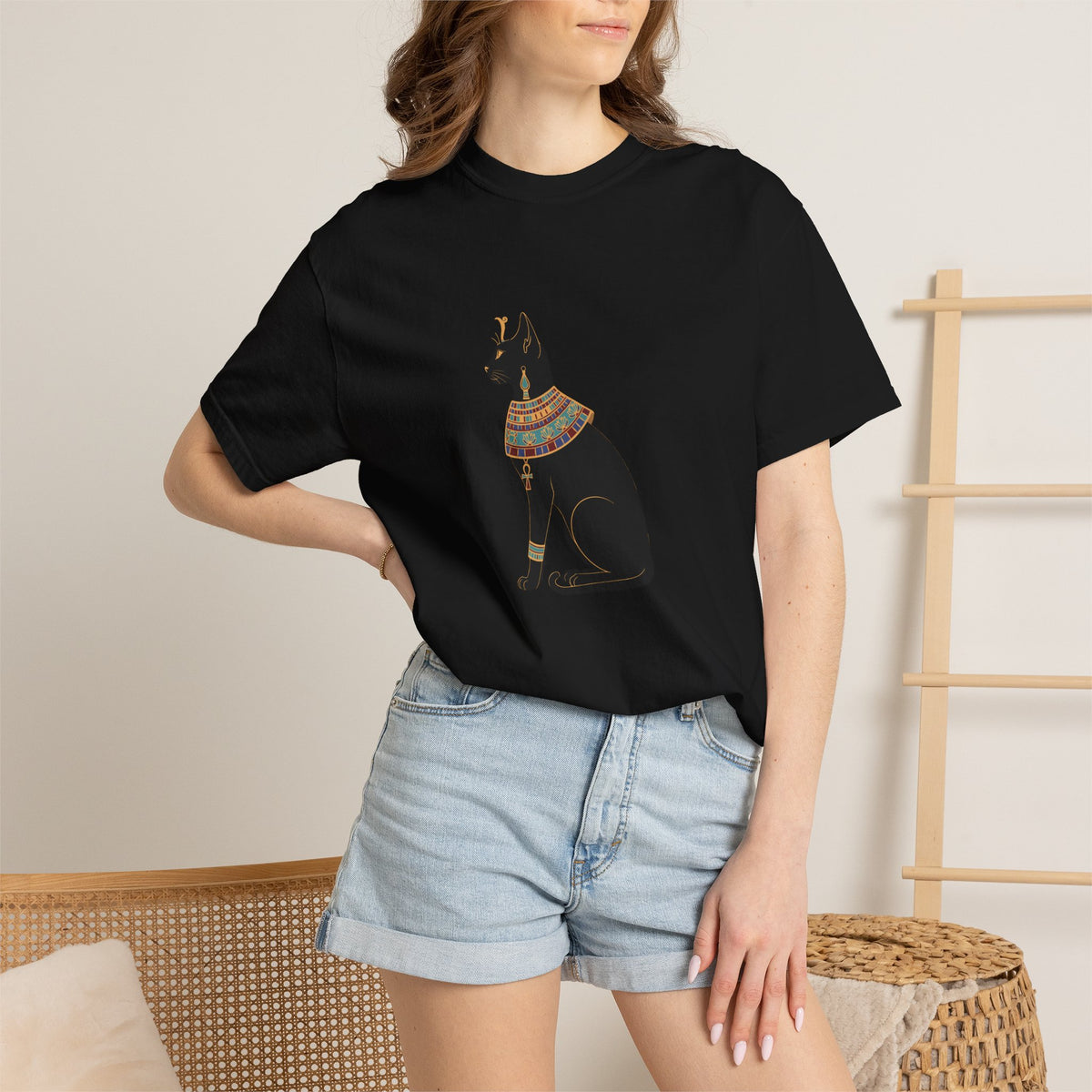 Bastet Egyptian Cat Garment-Dyed T-Shirt