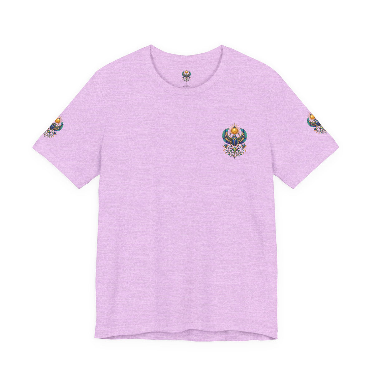 Scarabs & Sun Egyptian Scarab T-Shirt — Golden Sunback Graphic Tee Printify