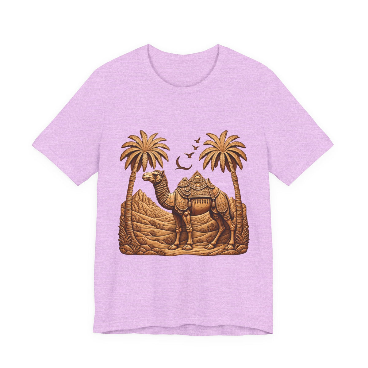 Camel Oasis T-Shirt — Egyptian Desert Palm Graphic Tee Printify