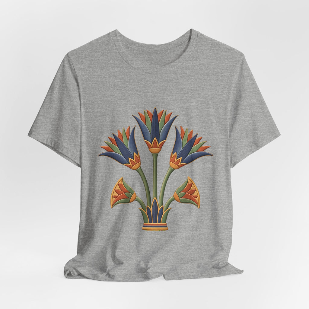 Egyptian Lotus T-Shirt — Vintage Floral Heritage Graphic Tee Printify
