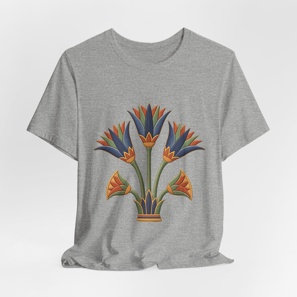 Egyptian Lotus T-Shirt — Vintage Floral Heritage Graphic Tee Printify