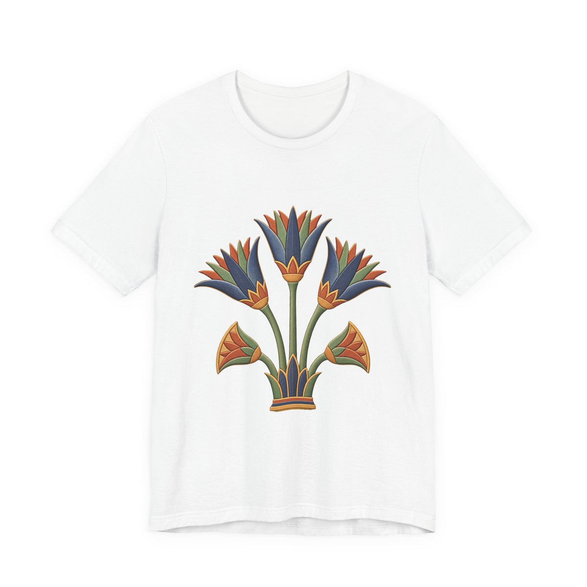 Egyptian Lotus T-Shirt — Vintage Floral Heritage Graphic Tee Printify