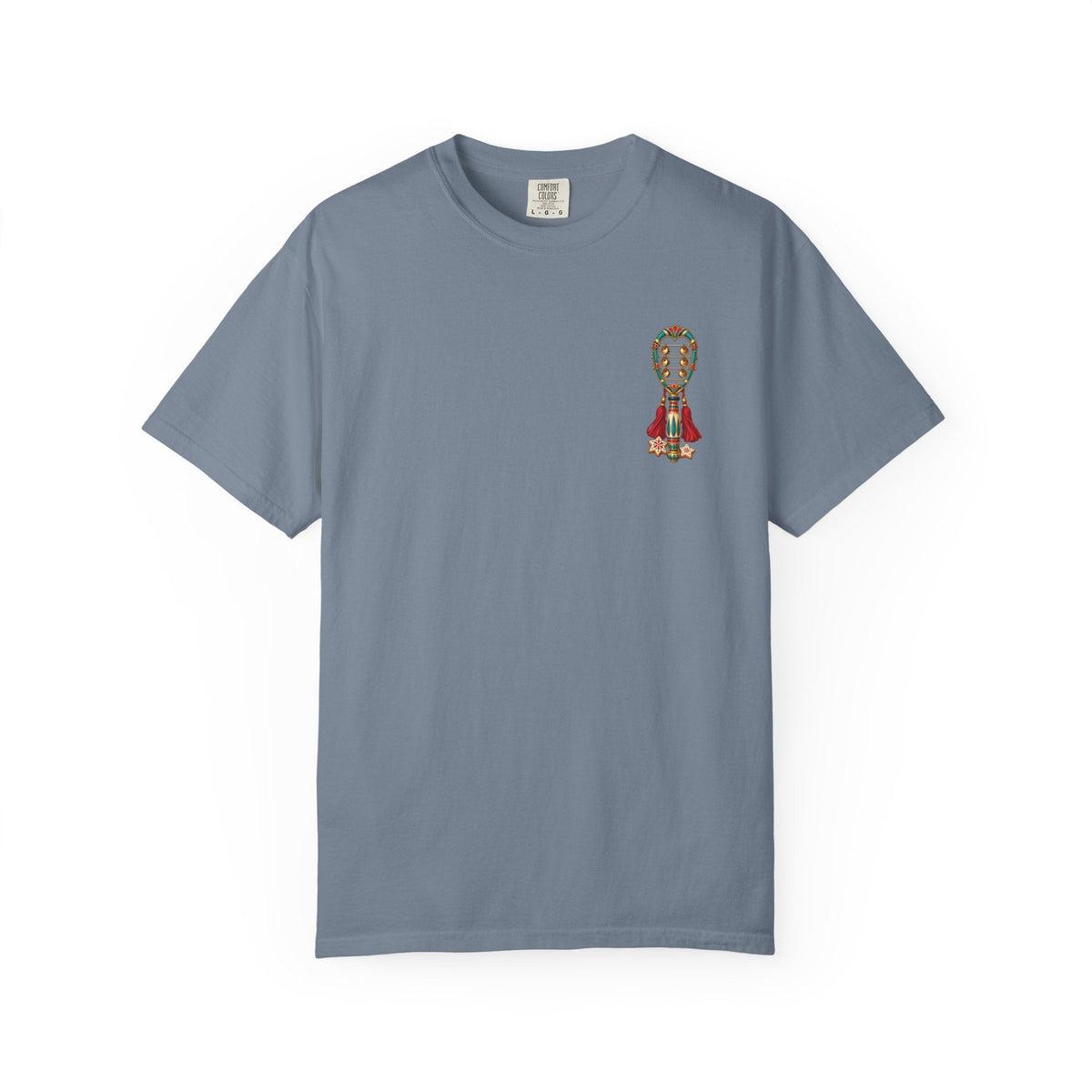 Egyptian Sistrum Christmas T-Shirt — Festive Rattle & Stars Printify
