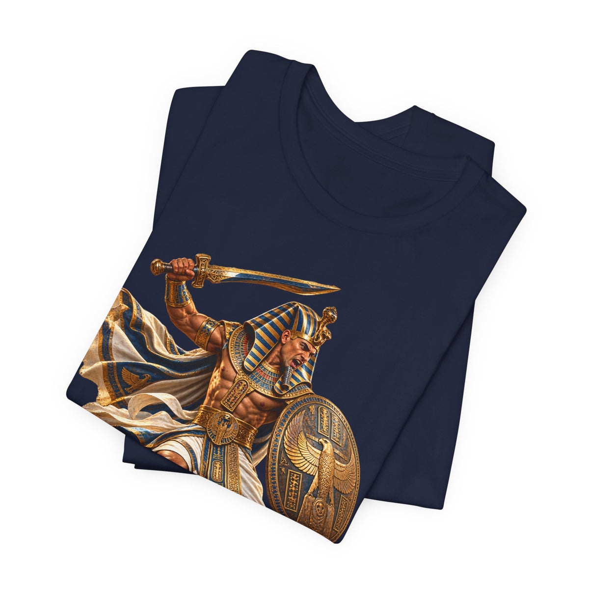 Egyptian Pharaoh Warrior T-Shirt — Ancient Battle Graphic Tee Printify
