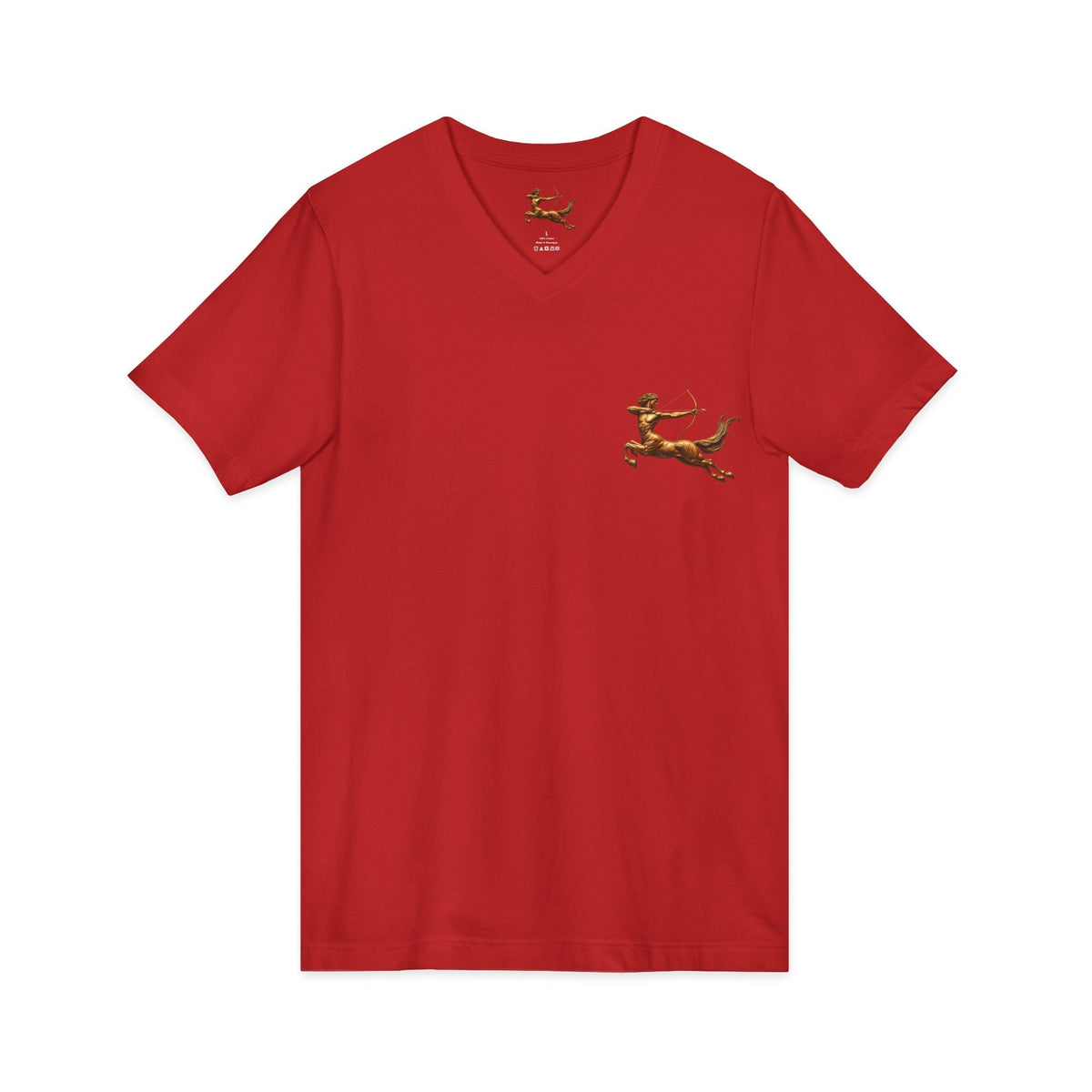 V-neck T-shirt with archer centaur graphic