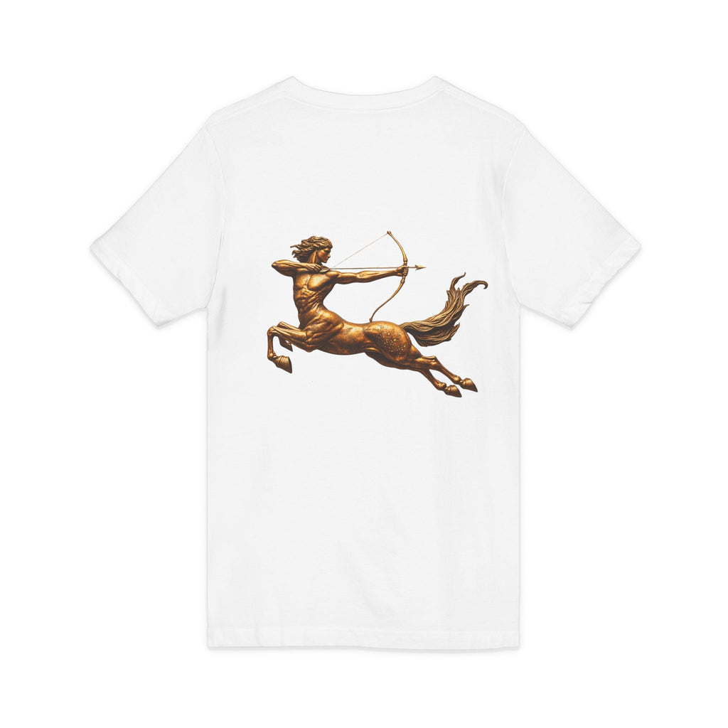 V-neck T-shirt with archer centaur graphic