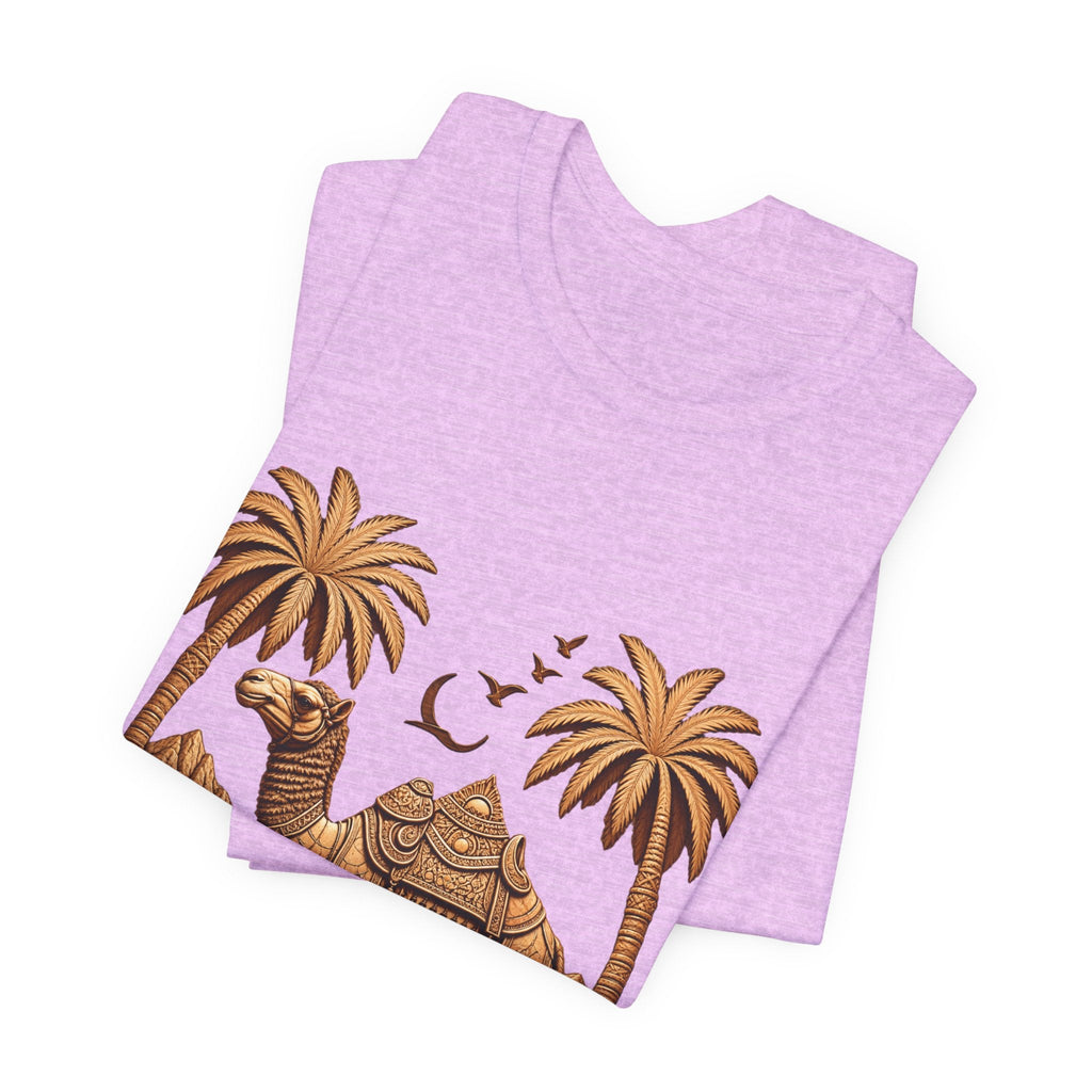 Camel Oasis T-Shirt — Egyptian Desert Palm Graphic Tee Printify